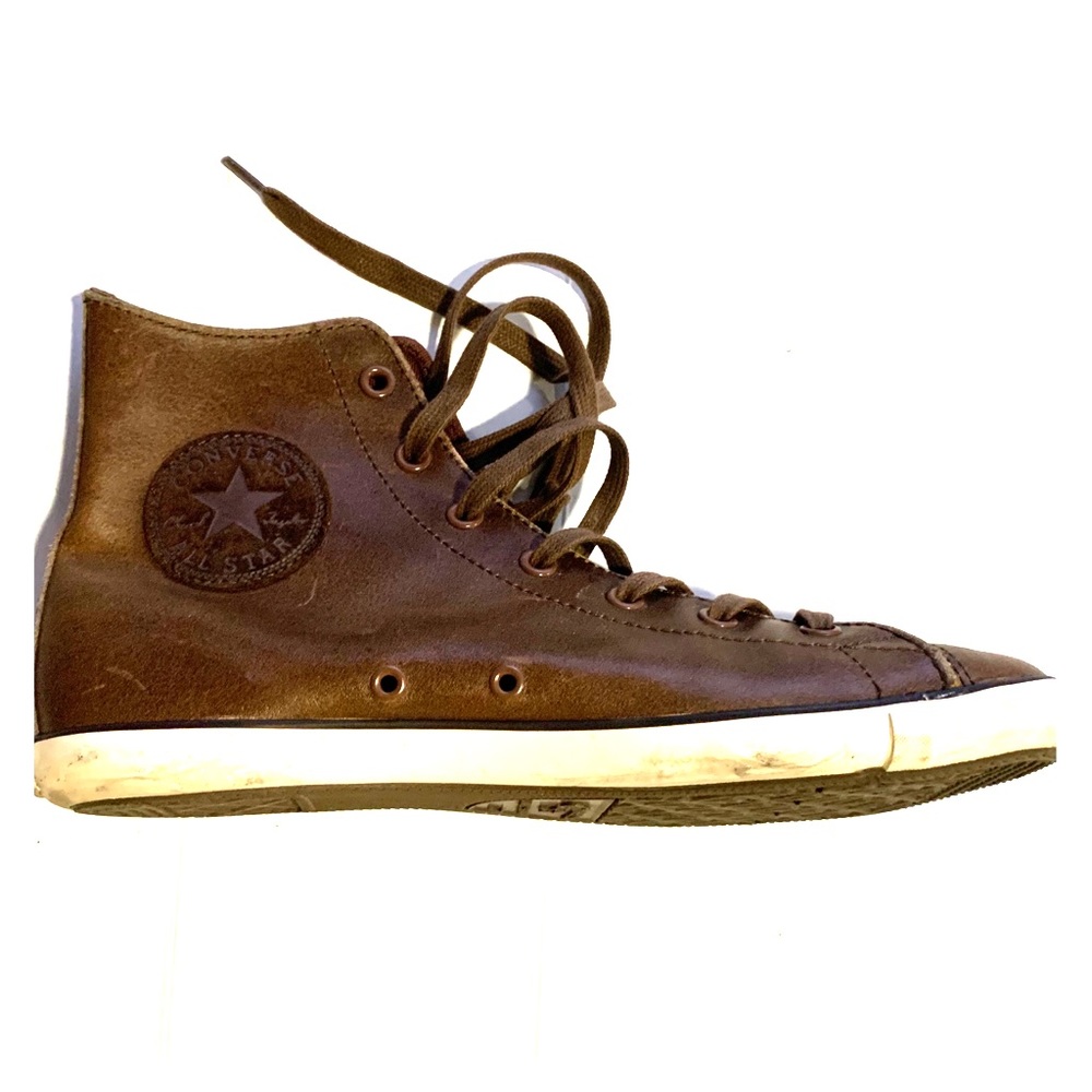 Vintage Converse All Star brown leather high tops